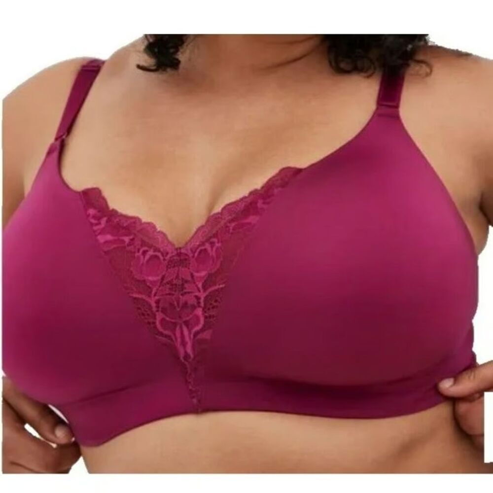Torrid Cruve semi lace Wireless 360 Back Smoothing‎ Navarra Pink Bra